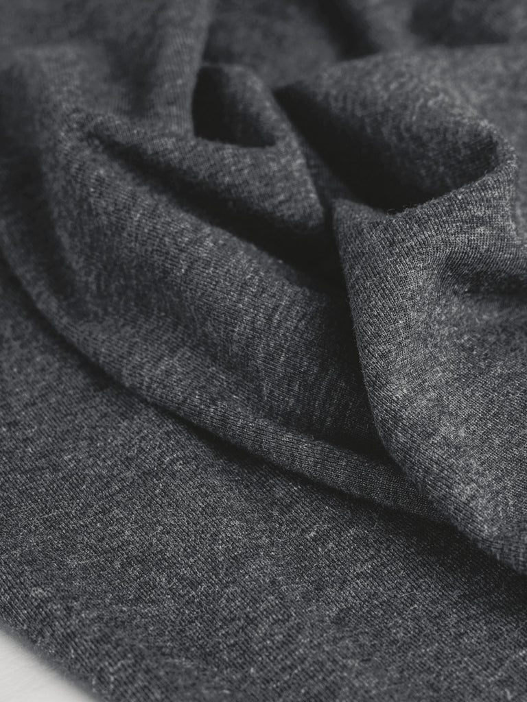Organic Cotton + Tencel Stretch Knit Jersey - Charcoal