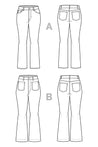 Jude Jeans | View A - Bootcut and View B - Flare Jeans Pattern | Closet Core Patterns