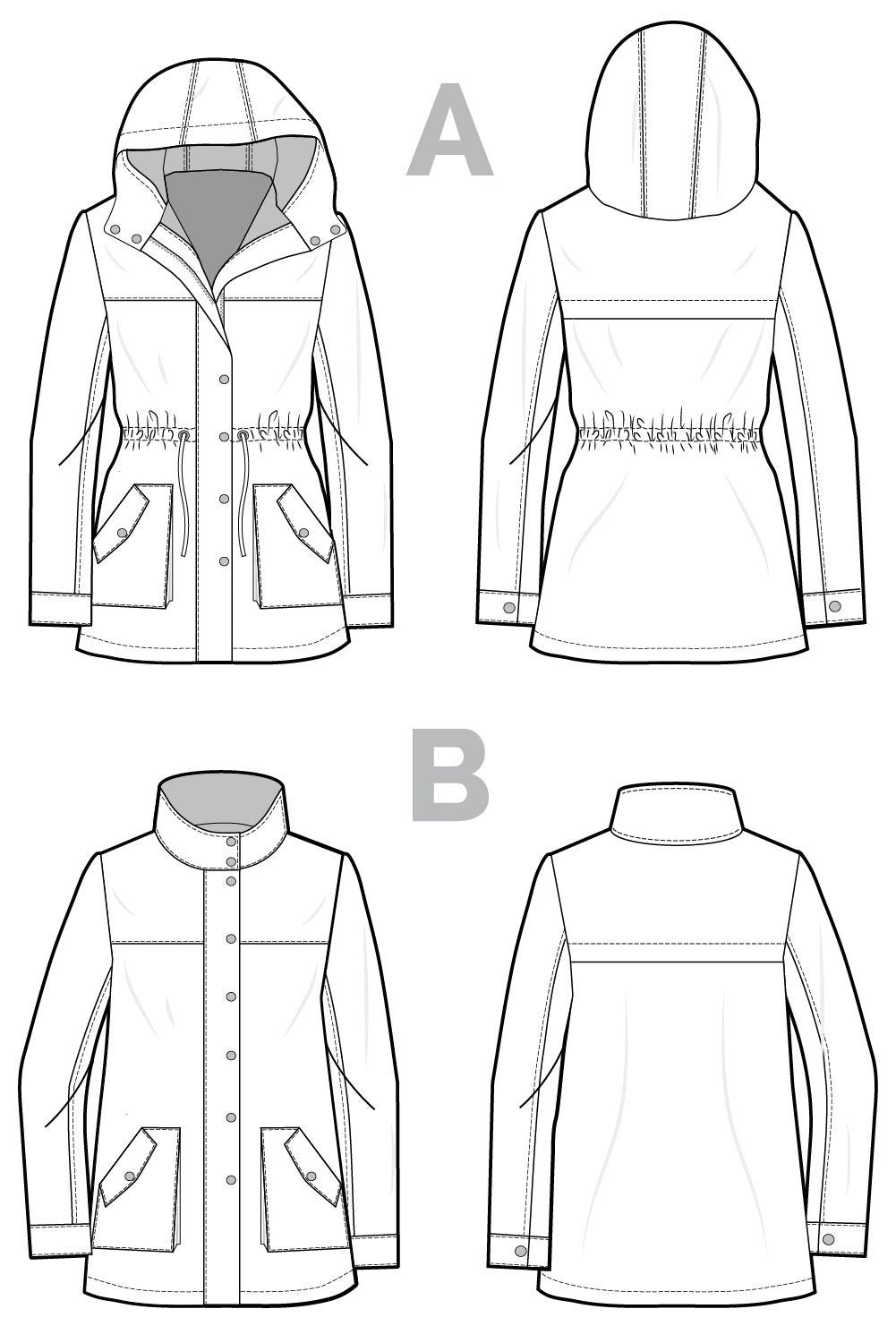 Kelly_Anorak_jacket_sewing_pattern_Technical_drawing-04_73ab92e3-8d3f-4dfa-b6b5-09f213669b85 | Core Fabrics