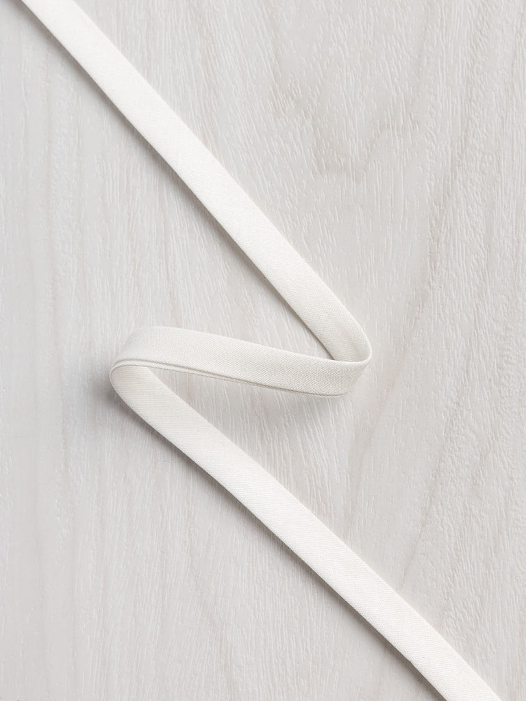 Ruban de biais en popeline de coton à double pli - largeur  10 mm (3/8 po) - Crème