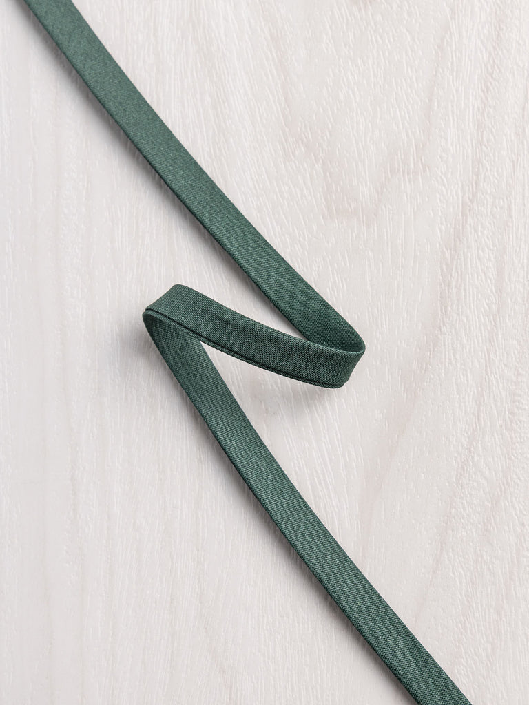 Ruban de biais en popeline de coton à double pli - largeur 10 mm (3/8 po) - Forêt