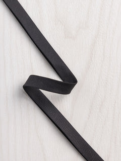 Double-Fold Cotton Poplin Bias Tape - 13 mm (1/2") wide - Black