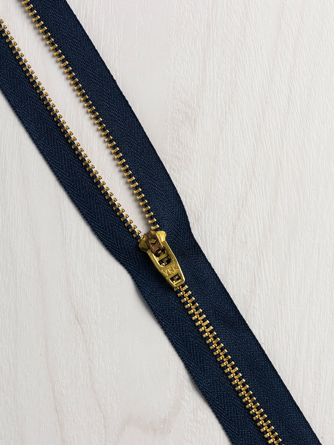 24' Closed-End Zipper with Metal Teeth - Black, Navy + Cream | Core Fabrics