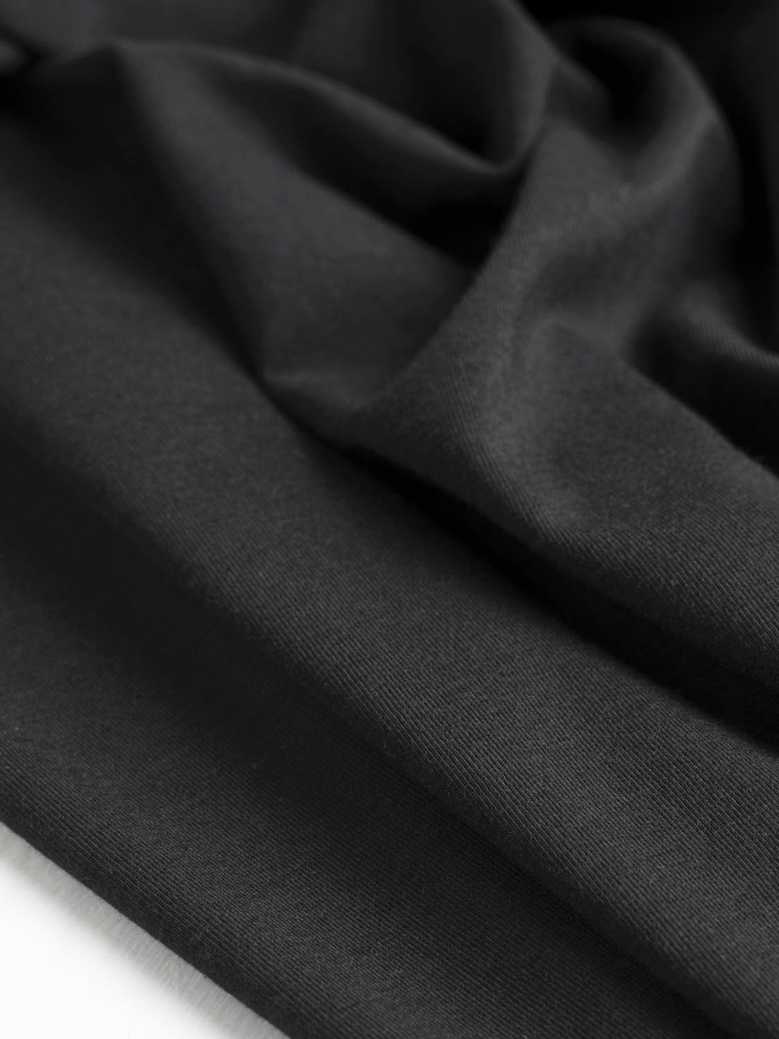 Stretchy cotton spandex / Black Plain / 65” width / fabric sold