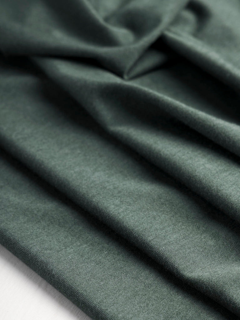 Tricot stretch en coton bio + Tencel - Vert sapin