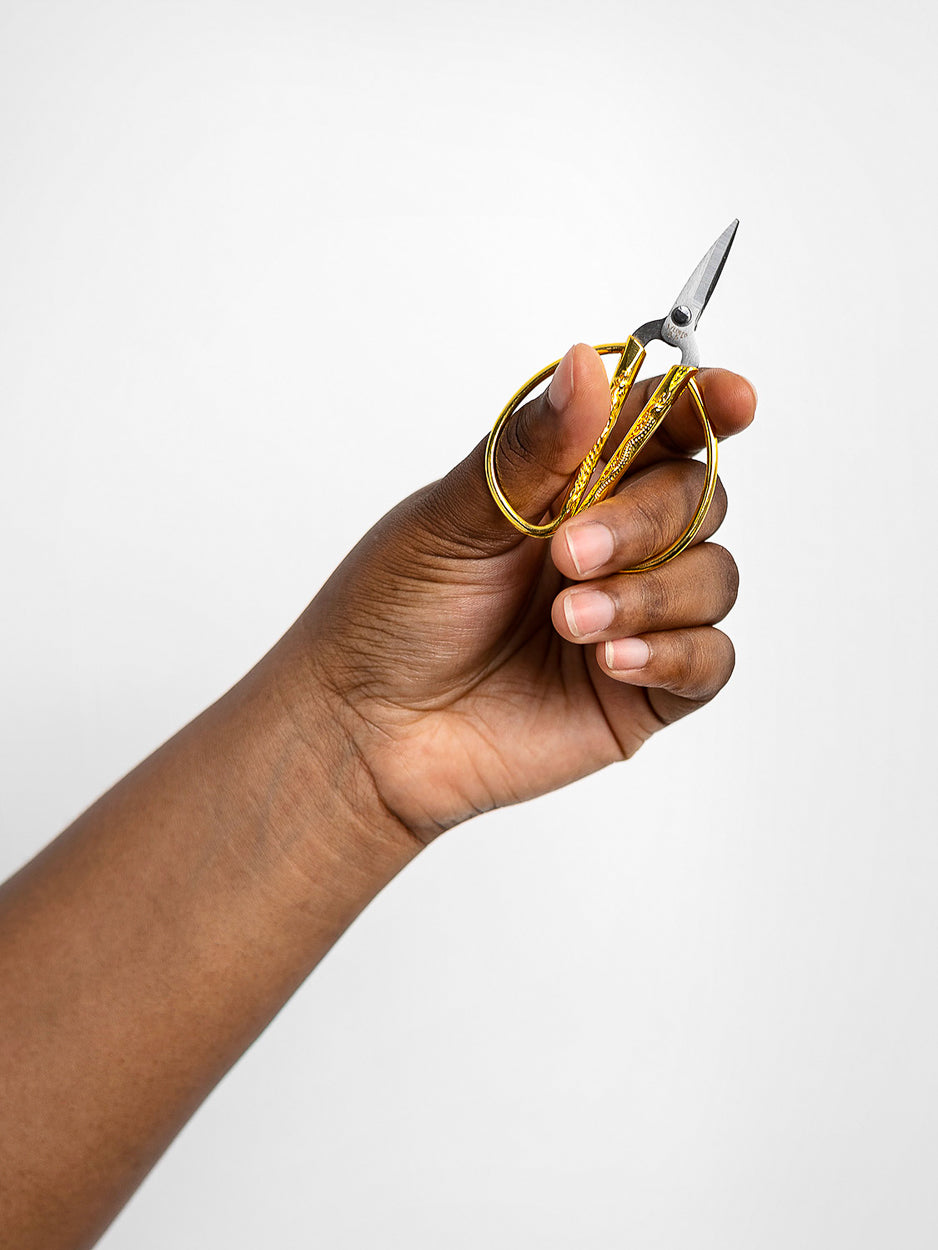 Tiny LDH Scissors/Snips with Embossed Gold Handles | Core Fabrics