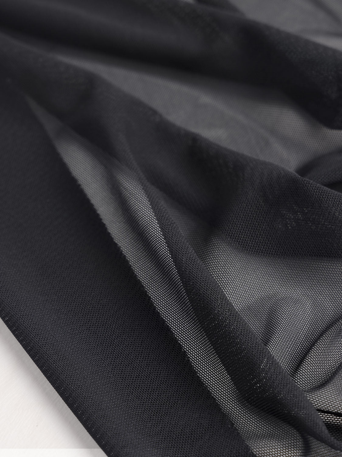 Recycled Stretch Mesh / Powernet with ROICA™ EF - Black - 0.5 metre