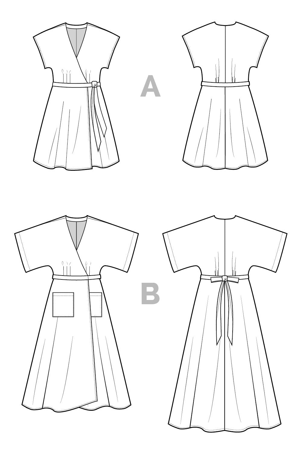 Wrap-dress_TechnicalFlat_CS6-03 | Core Fabrics