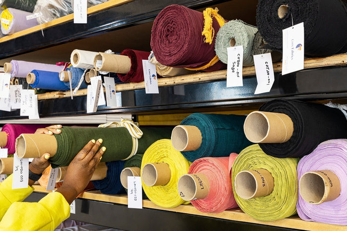 rolls of fabrics at Core Fabrics