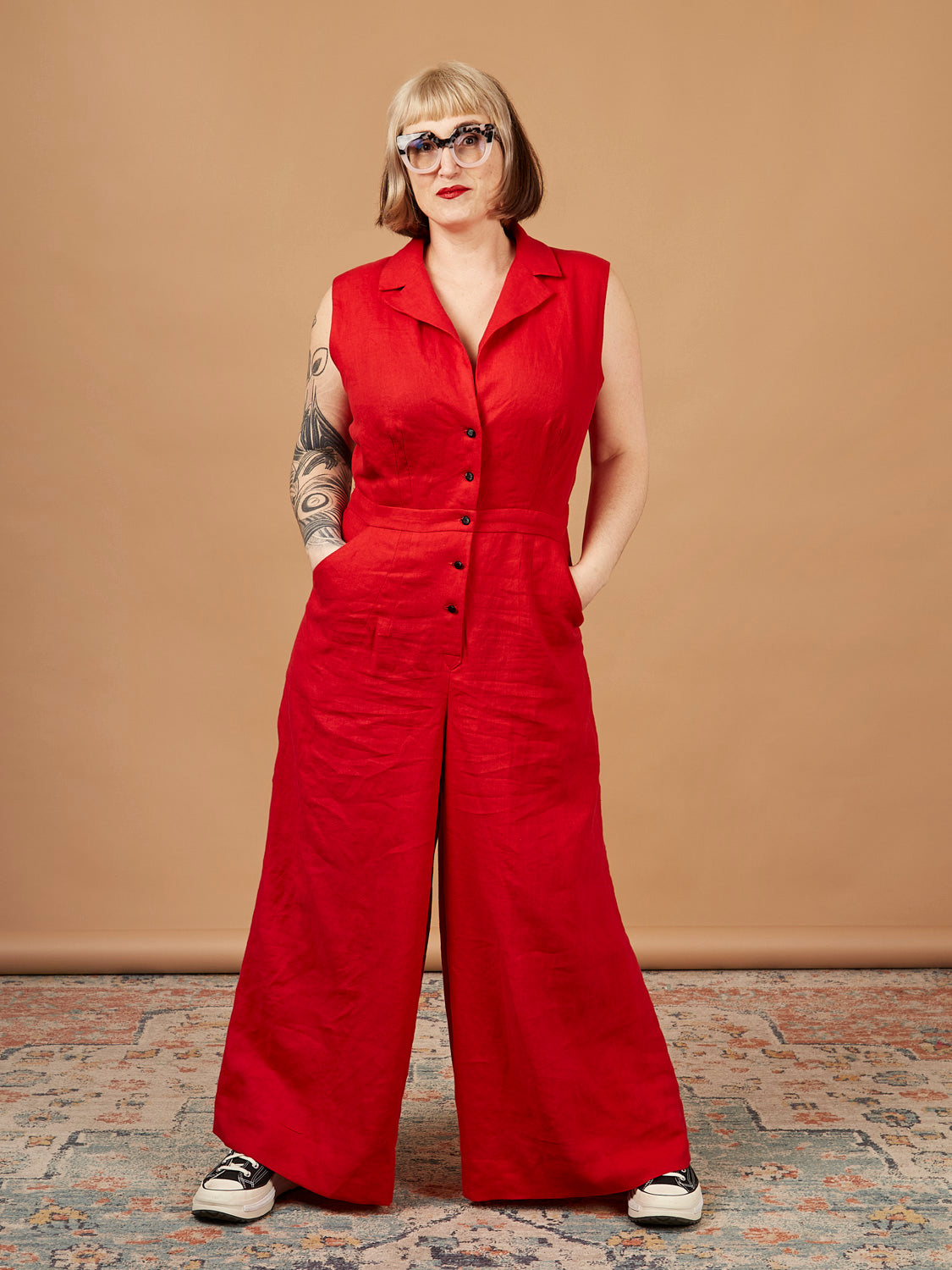 Midweight European Linen - Tomato | Core Fabrics