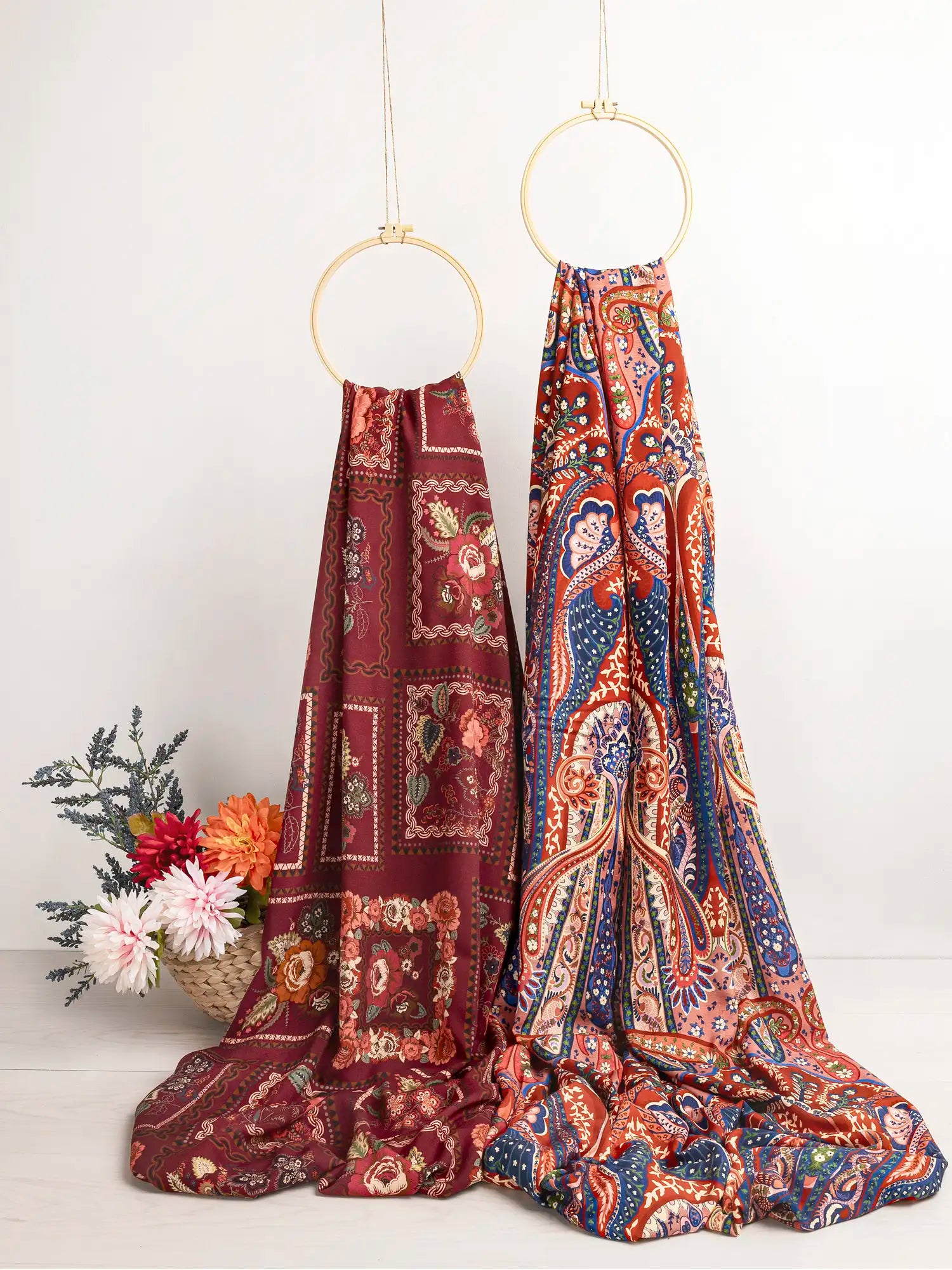 F-VIS300-Large-Folk-Print-Ecovero-Viscose-Red-Blue-and-Cream-Core-Fabrics