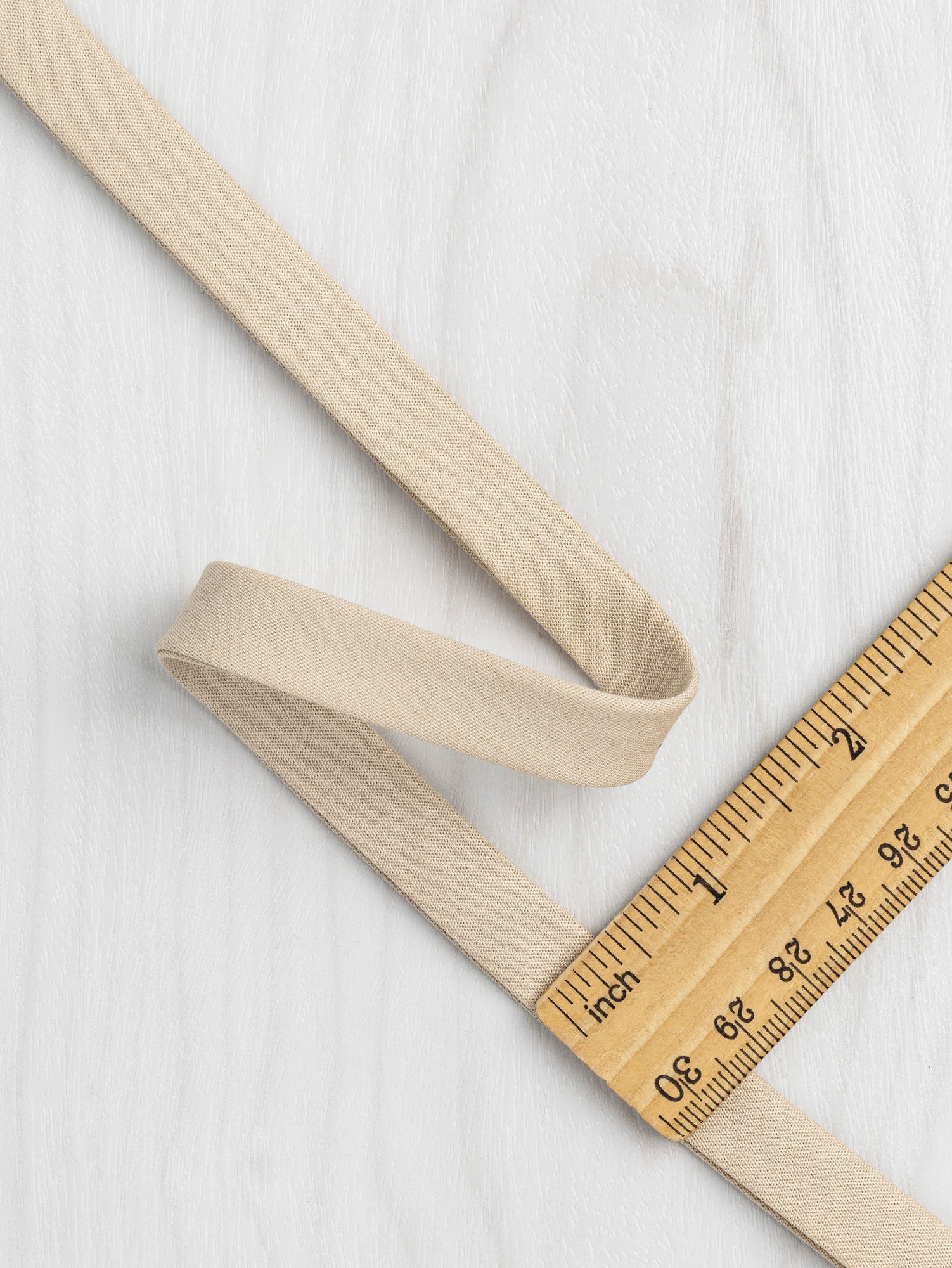 Double-Fold Cotton Poplin Bias Tape - 1/2' (13mm) wide - Oat | Core Fabrics