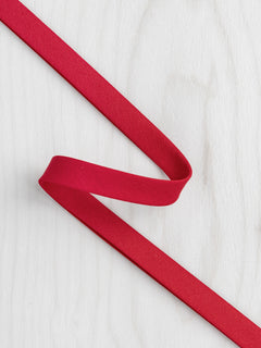 Ruban de biais en popeline de coton à double pli - largeur 13 mm (1/2 po) - Rouge