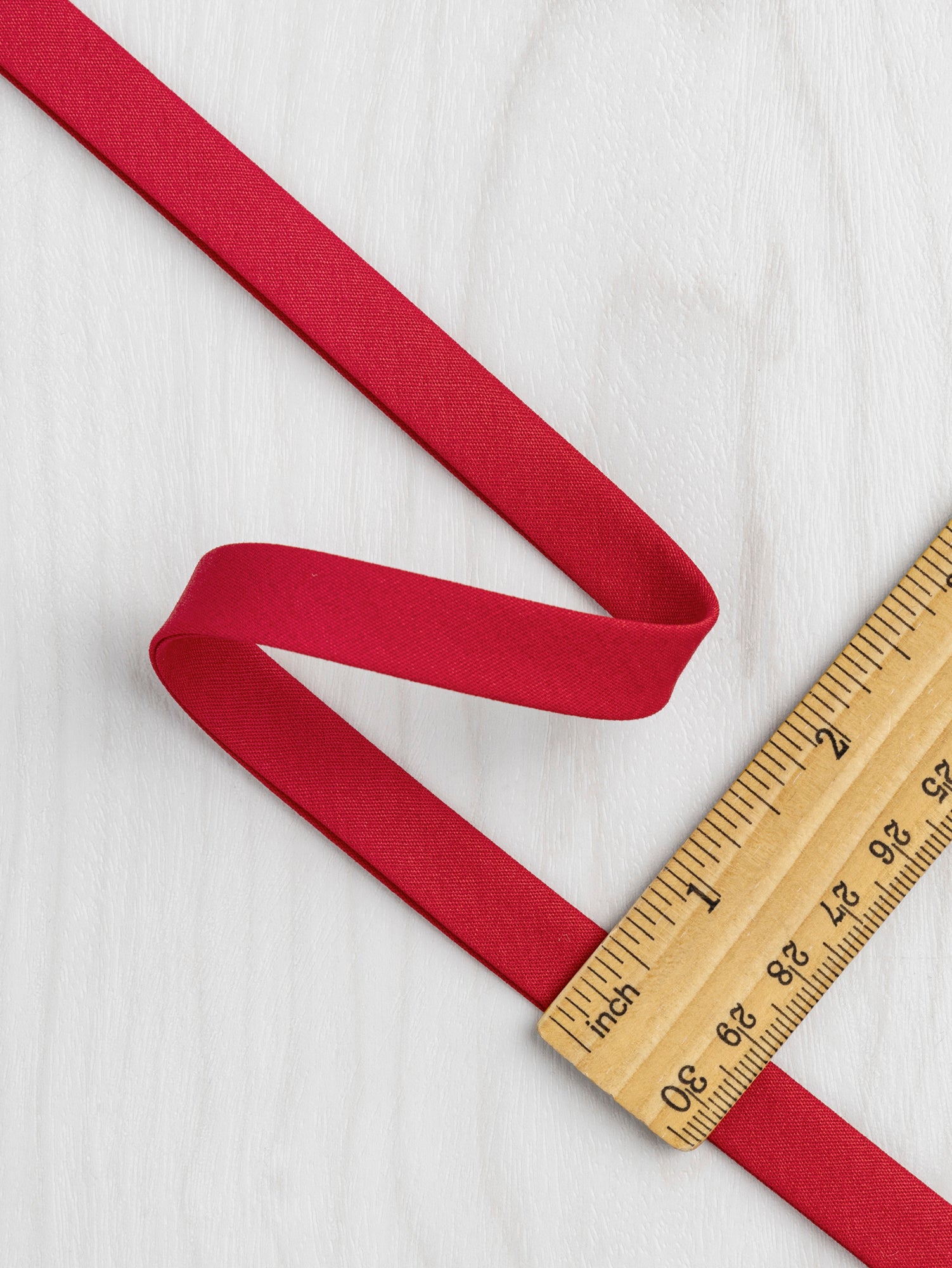 Double-Fold Cotton Poplin Bias Tape - 1/2' (13mm) wide - Red | Core Fabrics