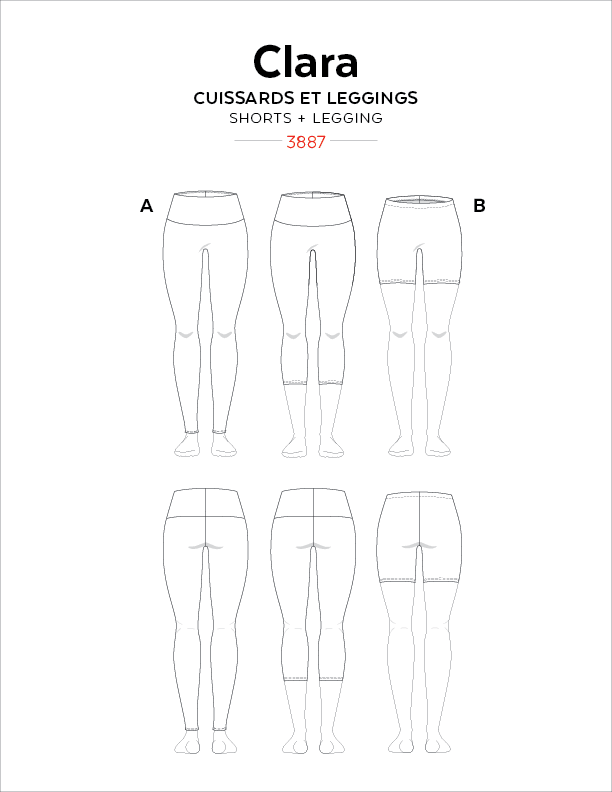 Jalie Sewing Pattern - Clara High-Waisted Leggings | Core Fabrics