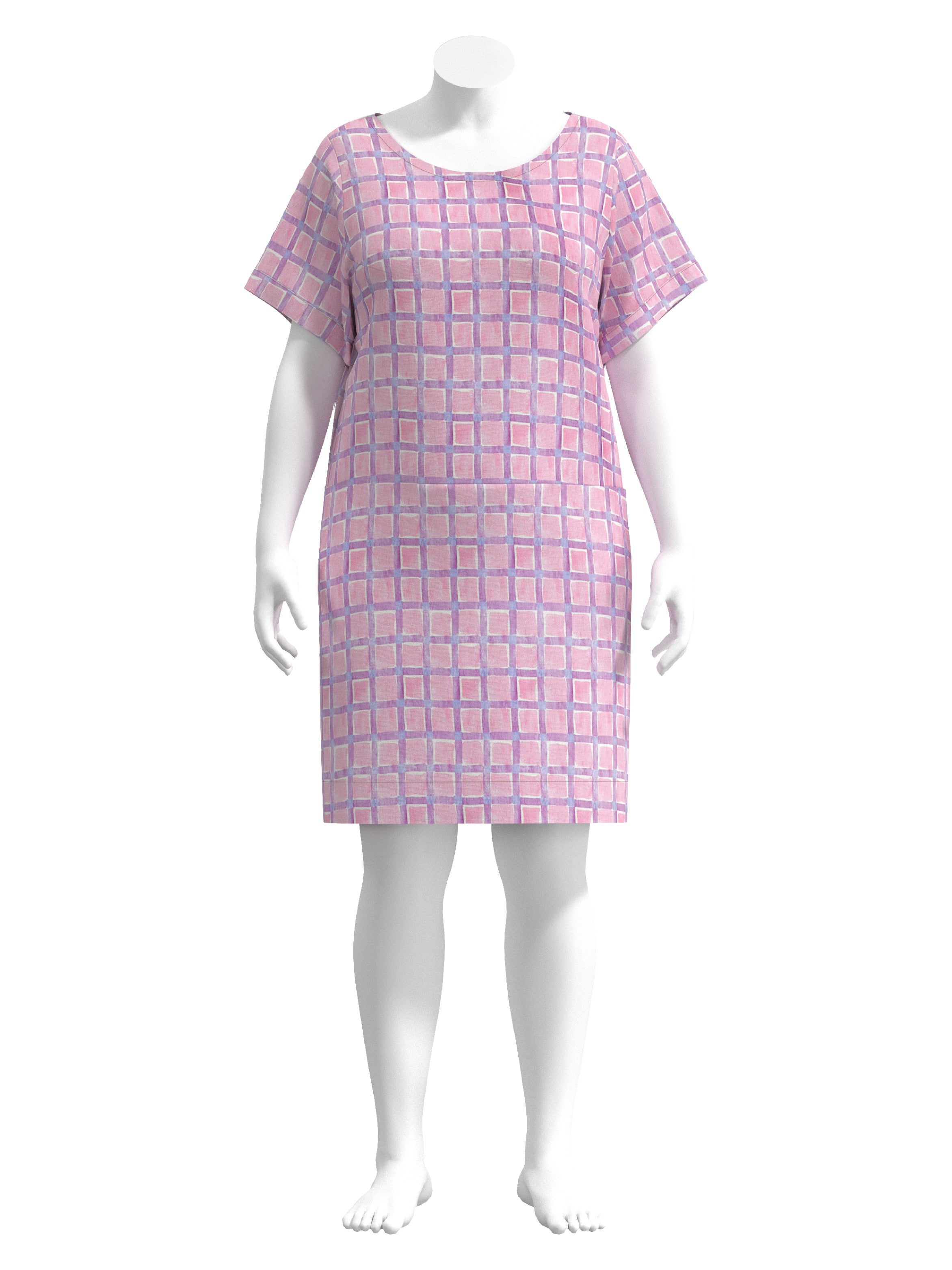 Viscose Twill Relaxed Shirt Dress Raspberry Print