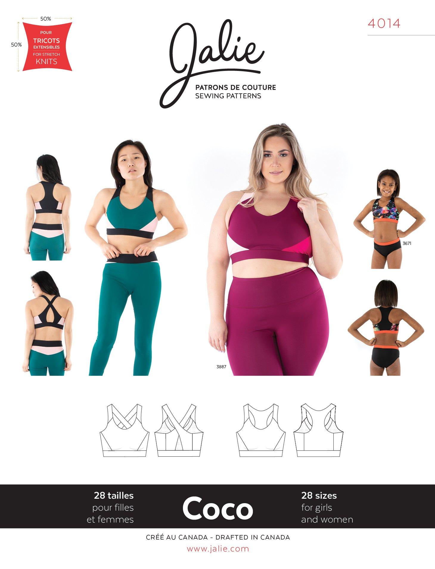 Jalie Sewing Pattern - Coco Sports Bra | Core Fabrics