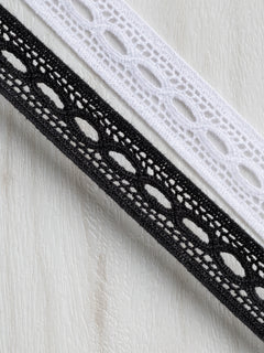 Ruban de dentelle en coton Boucle infinie 20mm (3/4 po) - Blanc