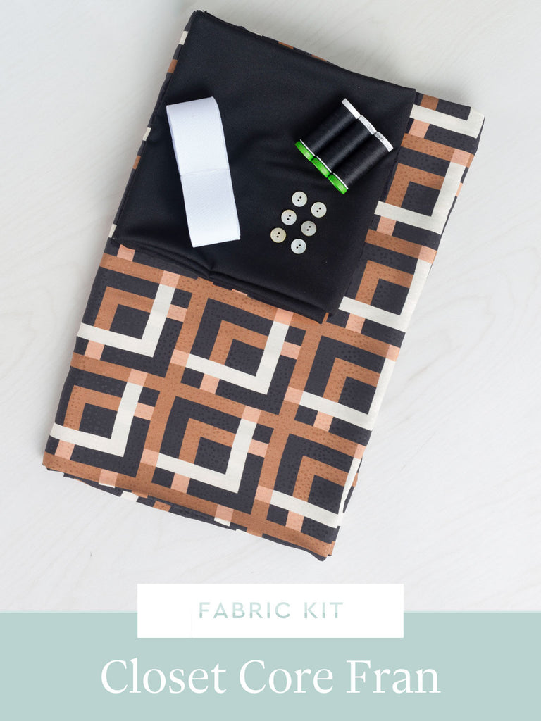 Fran Pajamas Kit | Art Deco Corner Print Viscose Dobby