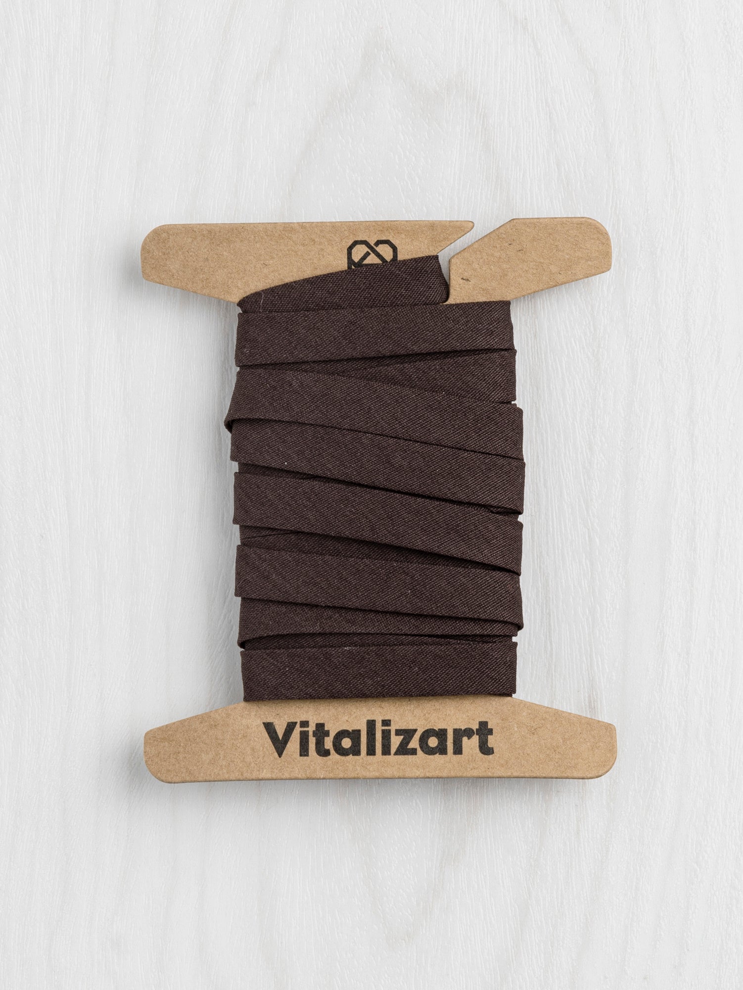 Double-Fold Cotton Poplin Bias Tape - 3/8' (10mm) wide - Chocolate | Core Fabrics