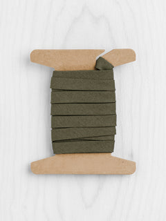 Double-Fold Cotton Poplin Bias Tape - 3/8" (10mm) wide - Dark Olive