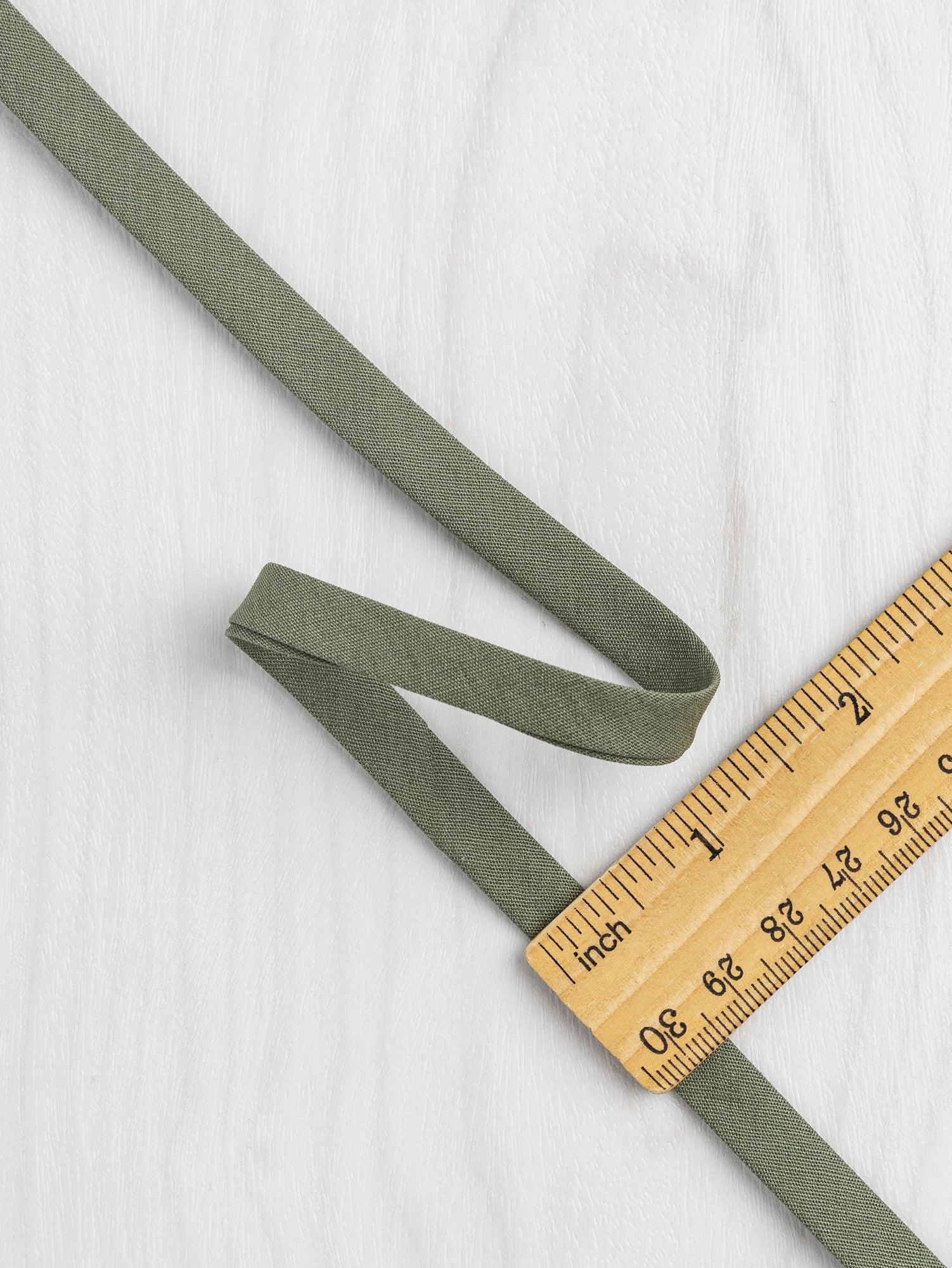 Double-Fold Cotton Poplin Bias Tape - 3/8' (10mm) wide - Olive | Core Fabrics