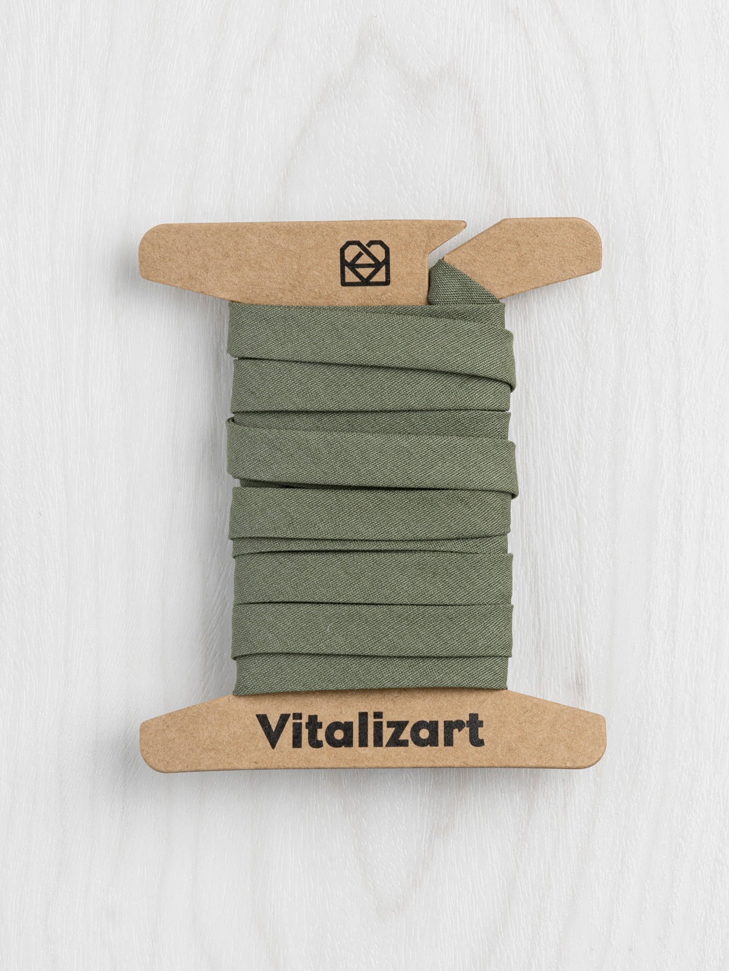 Double-Fold Cotton Poplin Bias Tape - 3/8' (10mm) wide - Olive | Core Fabrics