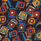 Voile de coton BCI à imprimé géométrique abstrait - Noir + Multicolore