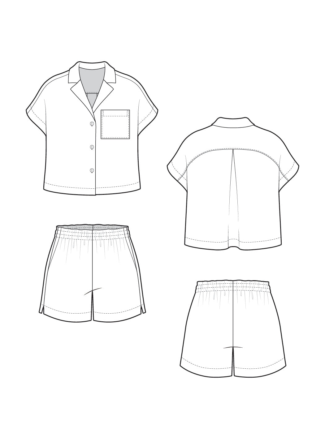 Adriana Matching Set Pattern | Technical Flatlays | Closet Core Patterns
