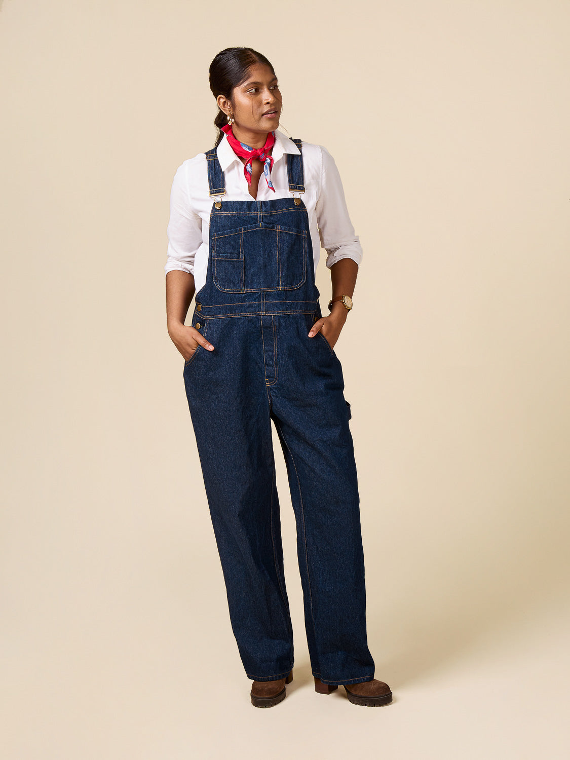 Arias Overalls Kit | Deep Indigo Non Stretch Cotton Cone Denim