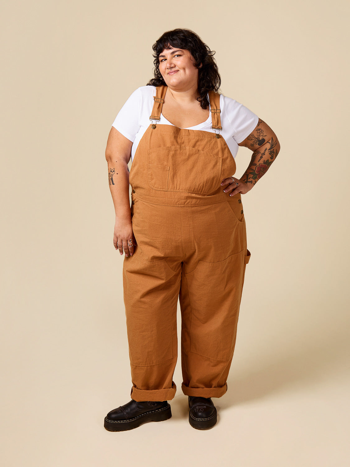 Arias Overalls Kit | Caramel Substantial Organic Cotton Broadcloth