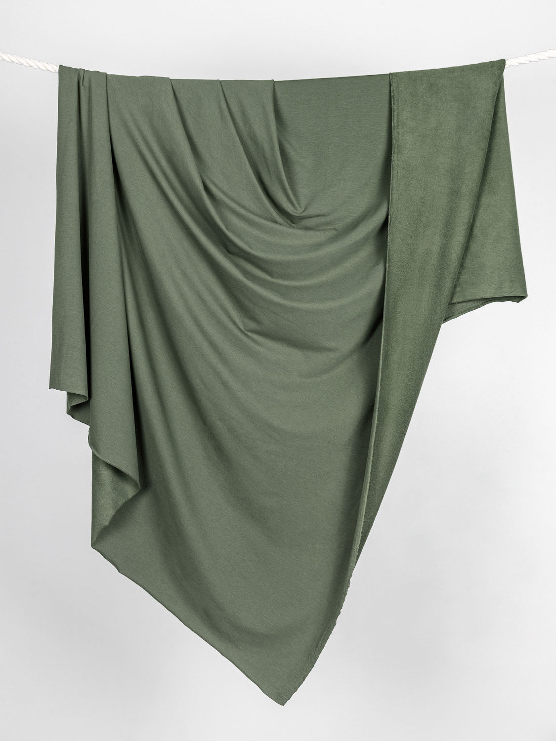 Bamboo Cotton Stretch Fleece - Moss Green | Core Fabrics