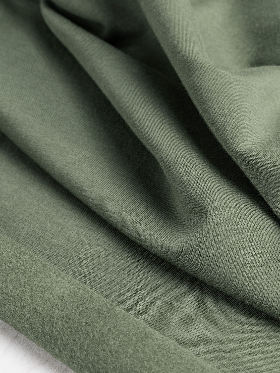 Bamboo Cotton Stretch Fleece - Moss Green | Core Fabrics