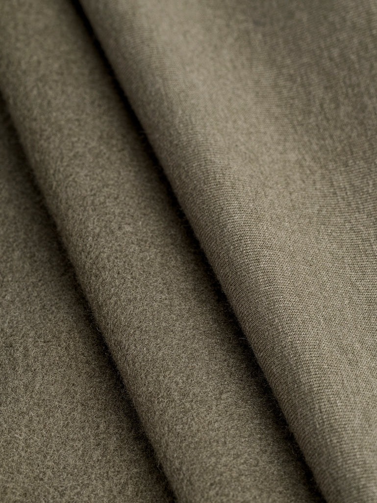 Bamboo Cotton Stretch Fleece - Khaki