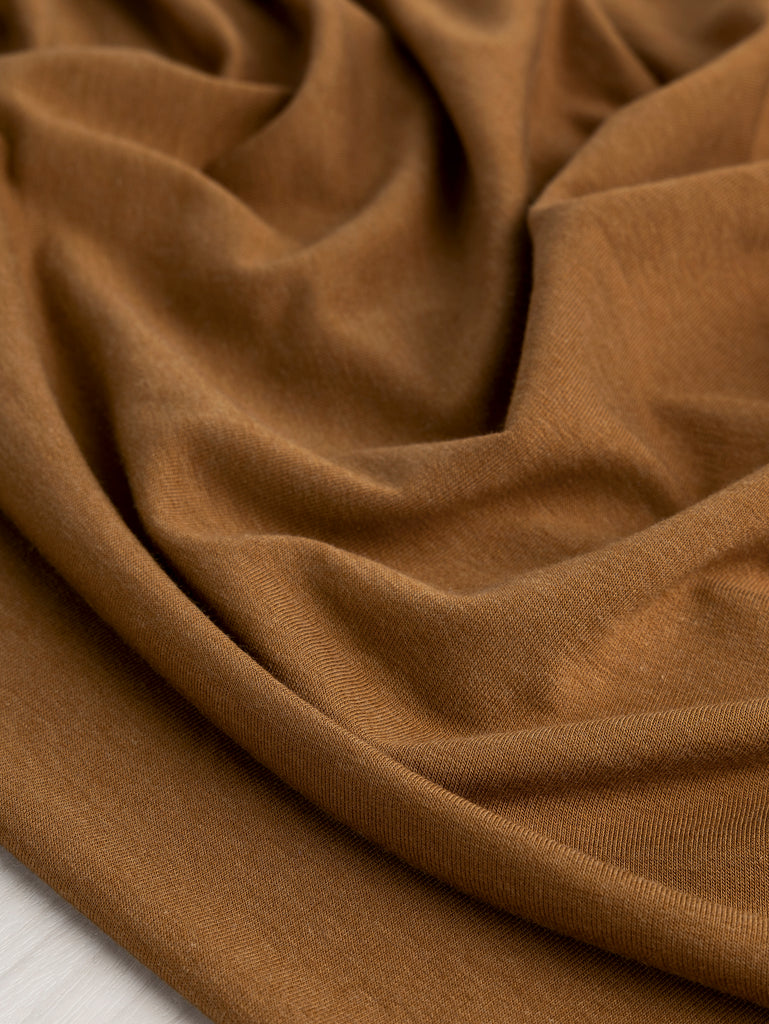 Bamboo Stretch French Terry Deadstock - Ochre