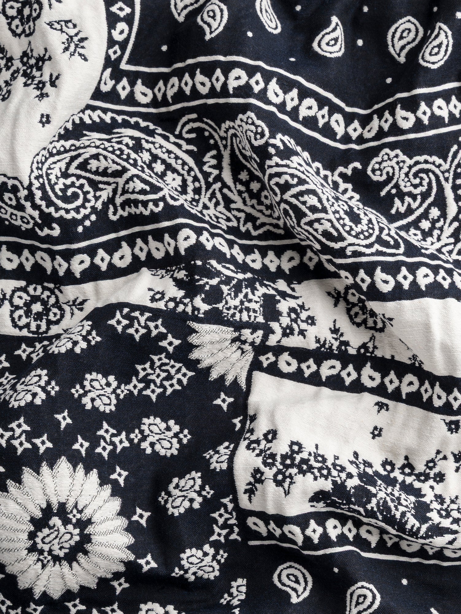 Bandana Cotton Jacquard - Black + Cream | Core Fabrics