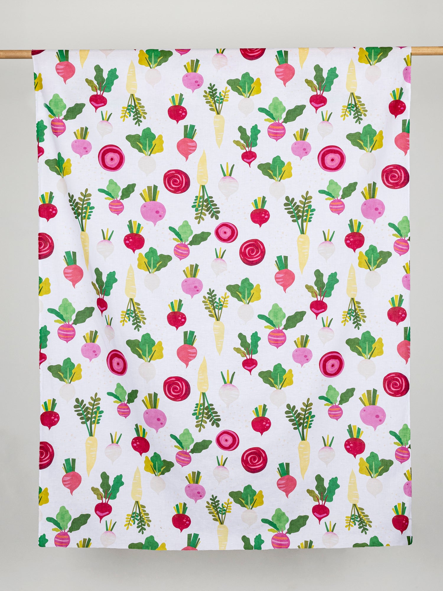 F-COT355-Beet-It-Print-Organic-Cotton-Linen-White-Green-Magenta-Core-Fabrics-draped.JPG