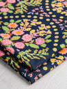 Block Print Floral Cotton Poplin - Navy + Pink + Green + Yellow | Core Fabrics