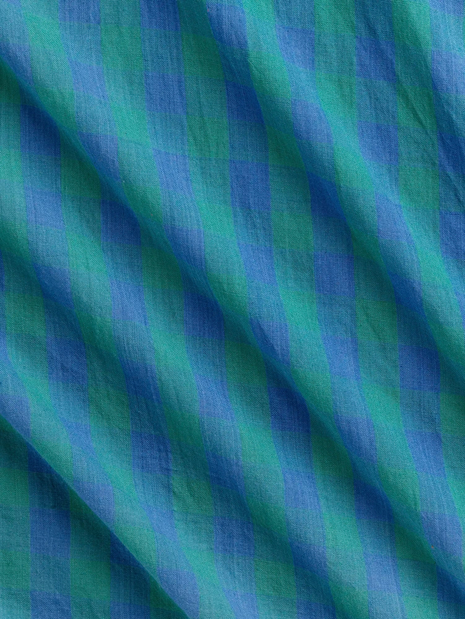 F-COT373-003-Blue-Moon-Handwoven-Gingham-Cotton-Emerald-and-Periwinkle-Core-Fabrics-scrunched.webp