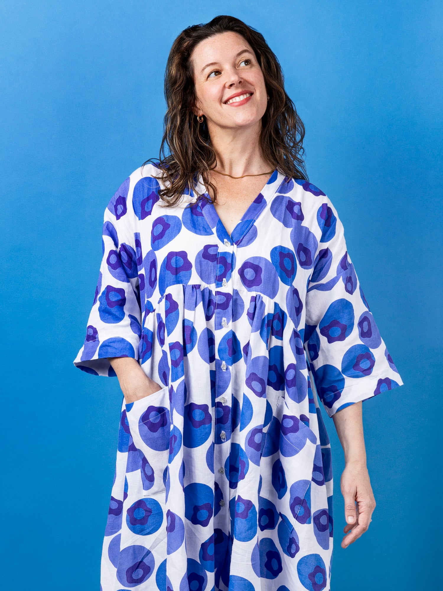 dress fabric cotton Navy Blue White Floral Smocked – 50” Wide Add or Buy the 1/2 Yard offering both elegance and practicality Organic Cotton Muslin Fabric by