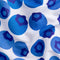 Blueberry Blowup Print Organic Cotton Linen — White + Blue Violet