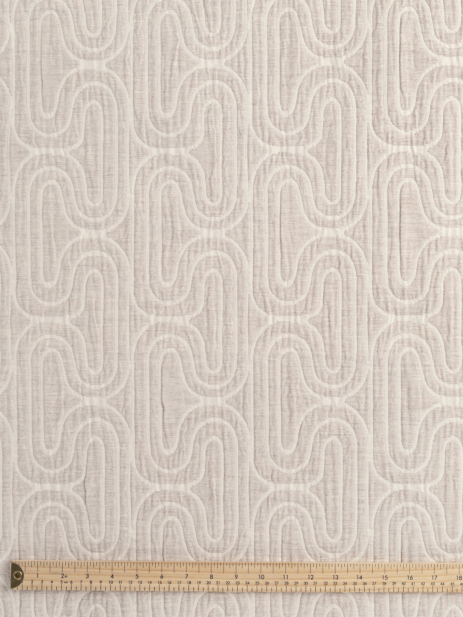 F-JAC026-Boho-Maze-Quilted-Jacquard-Almond-and-Cream-Core-Fabrics-ruler-bsck.JPG