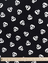 F-COT422 - Bone Chillin Skull Print Cotton Flannel Deadstock - Black + White - Core Fabrics- ruler.JPG