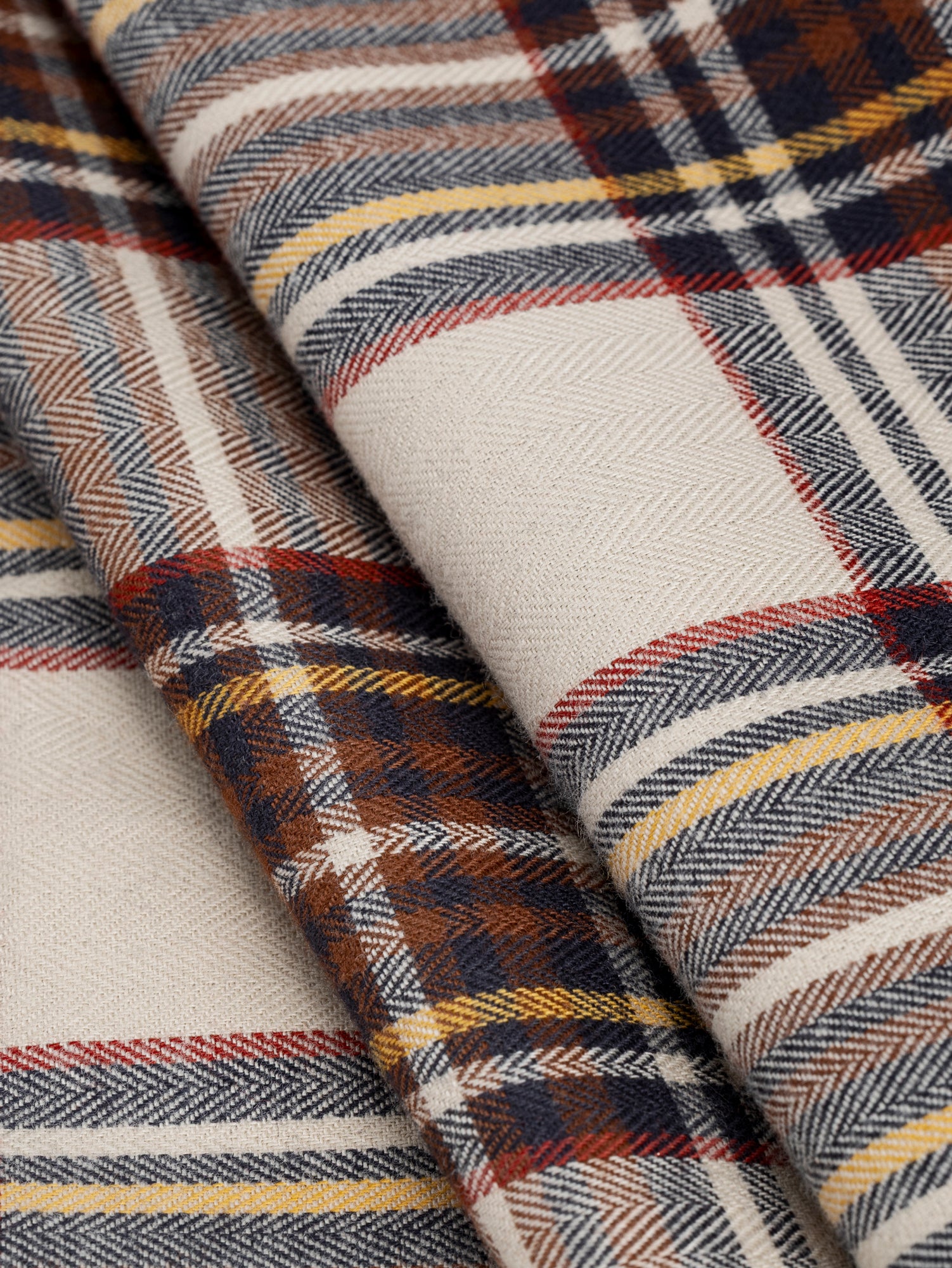 F-COT416 - Bonfire Tartan Brushed Cotton - Cream + Red + Brown + Navy - Core Fabrics-fold.JPG