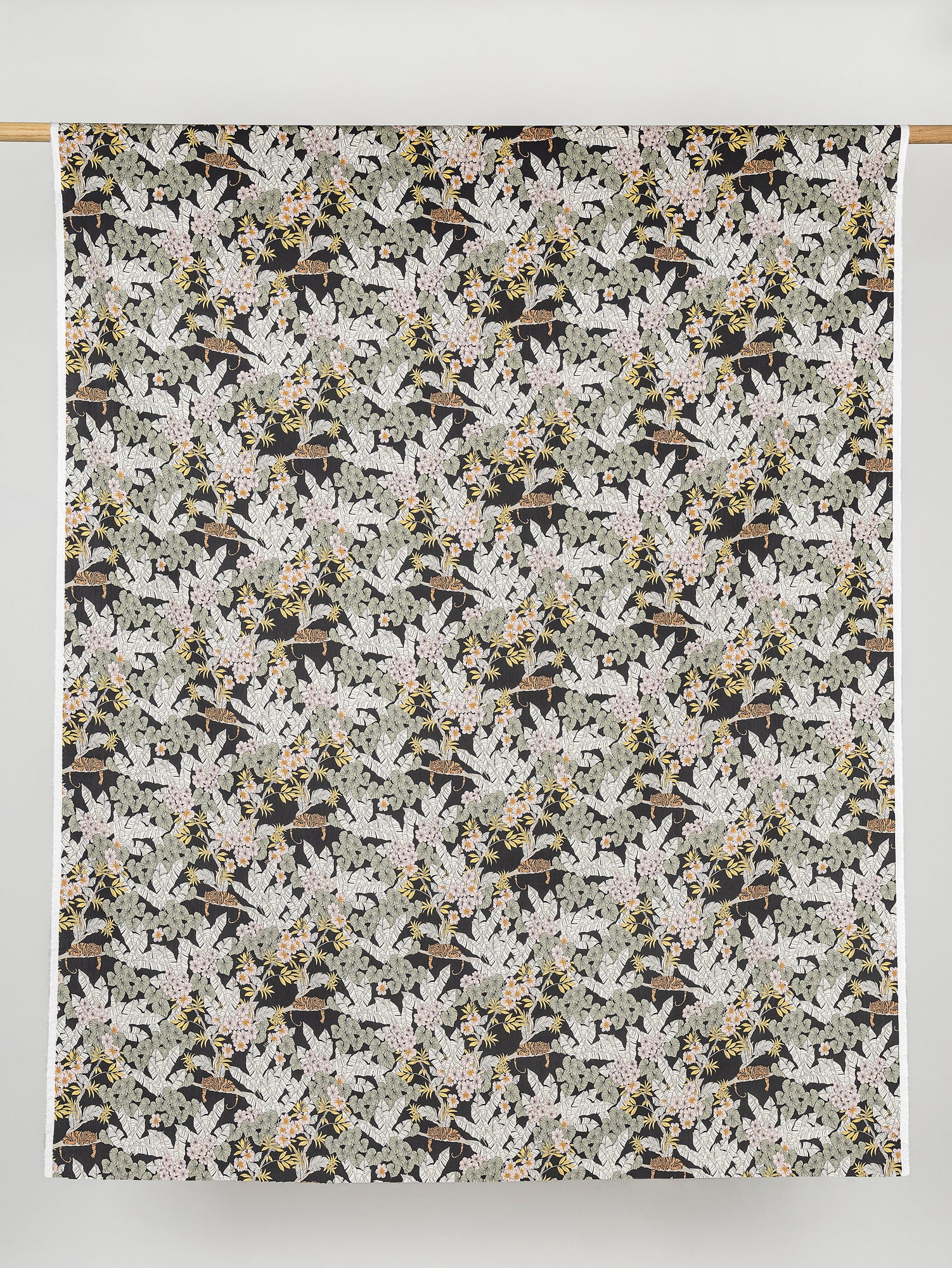 F-COT347-Botanical-Tile-Print-Ecovero-Viscose-Black-Teal-and-Cream-Core-Fabrics-draped.JPG