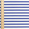 Tricot de jersey en coton biologique à rayures bretonnes – Crème + Bleu vif