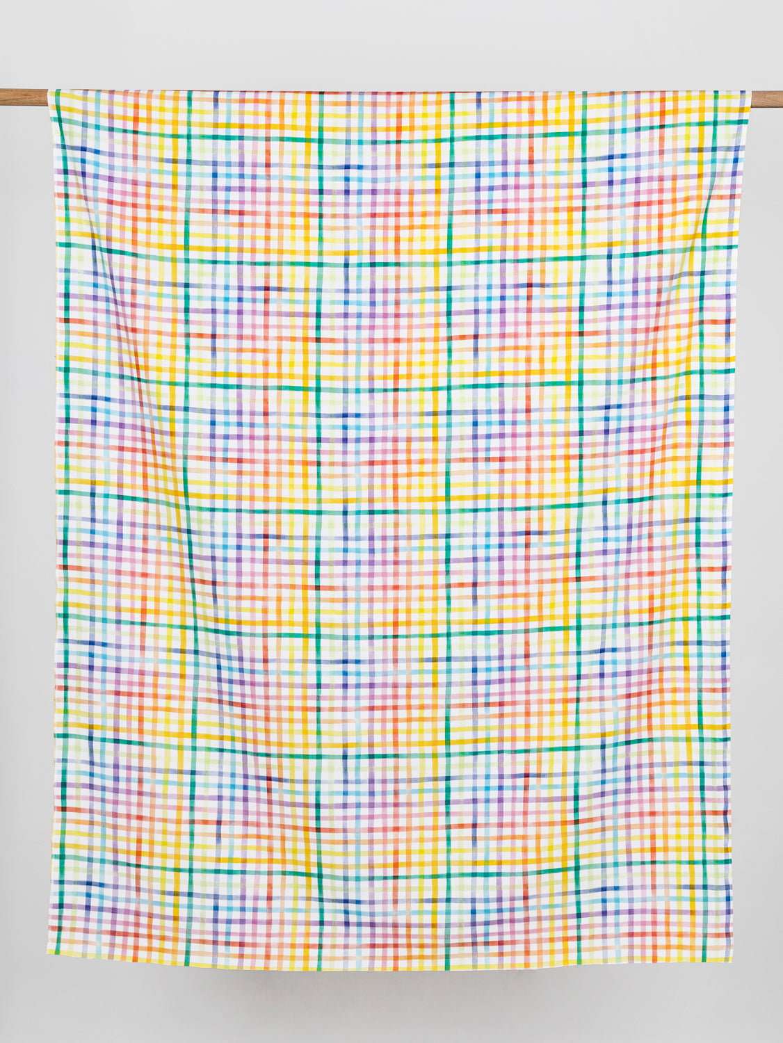 Carousel Check Print Organic Cotton Canvas - Cream + Multicolour | Core Fabrics