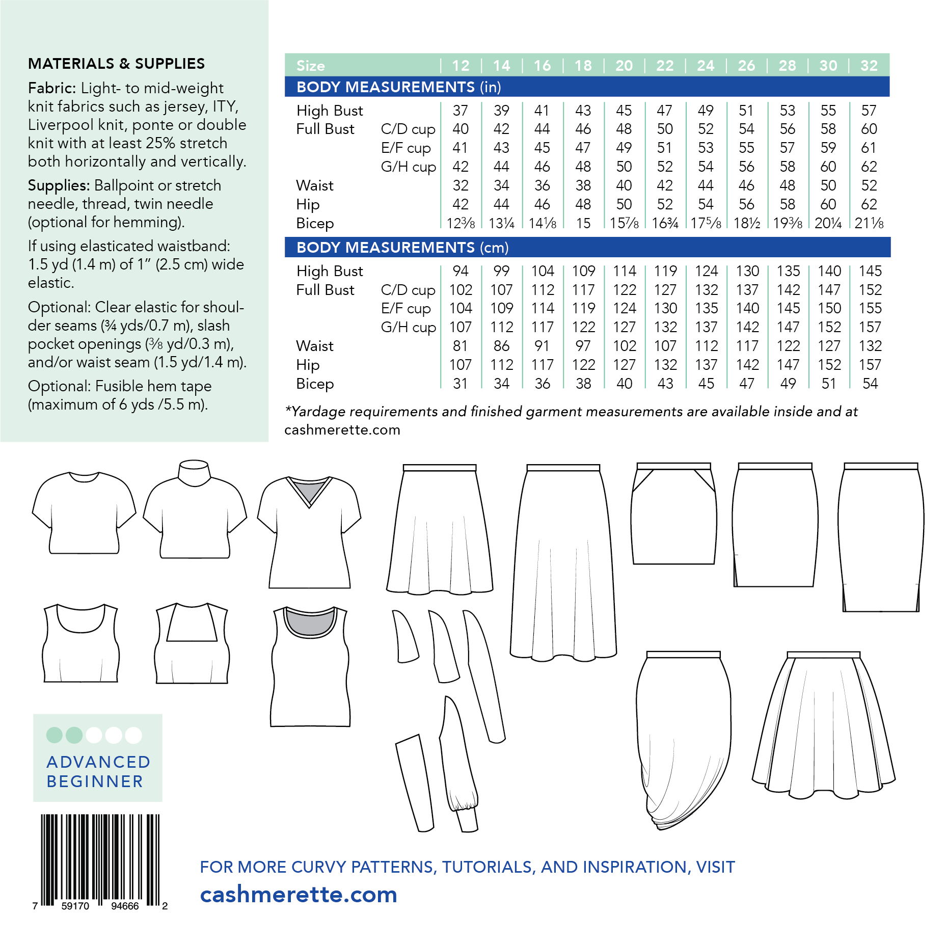Cashmerette - Grafton Pattern | Core Fabrics
