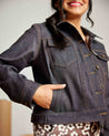 Model Wearing Glover Jean Jacket | Core Fabrics