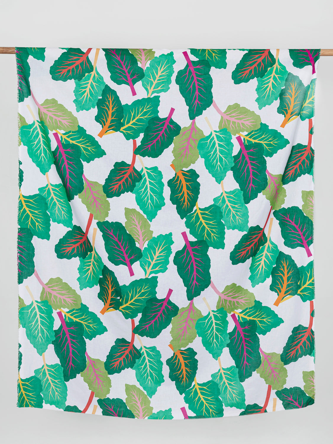 F-COT360-Chardcore-Print-Organic-Cotton-Linen-White-Green-Magenta-Core-Fabrics-draped